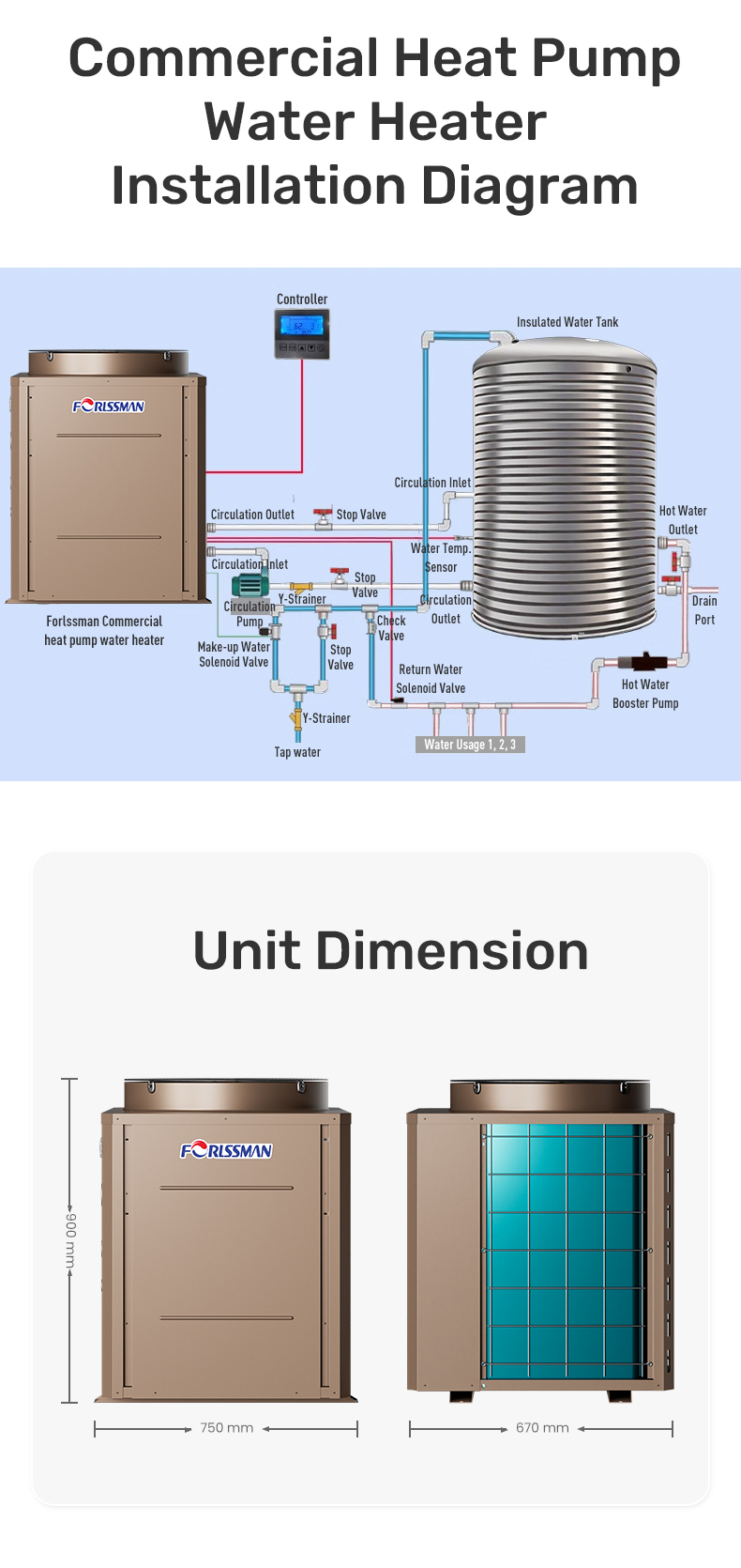 Commercial Heat Pump Water Heater KFRS-10D/N1