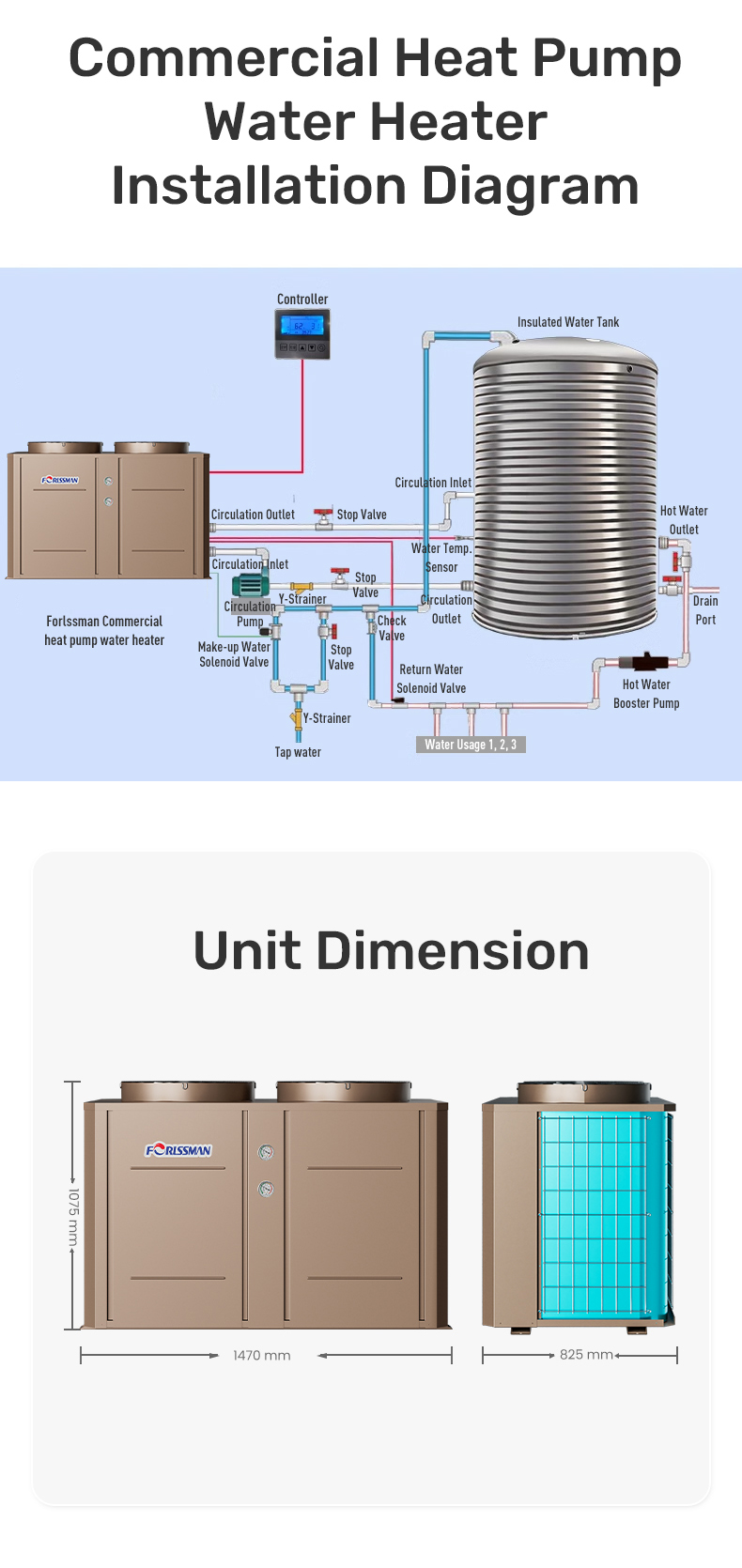 Commercial Heat Pump Water Heater KFRS-36DT