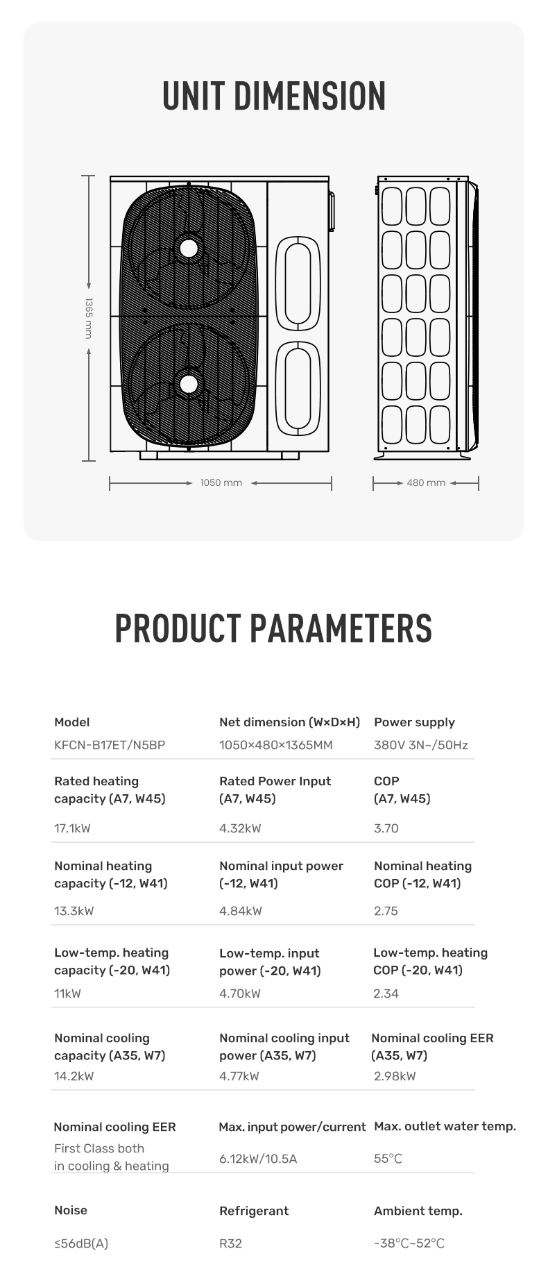 Multifunctional heat pump F1 17ET