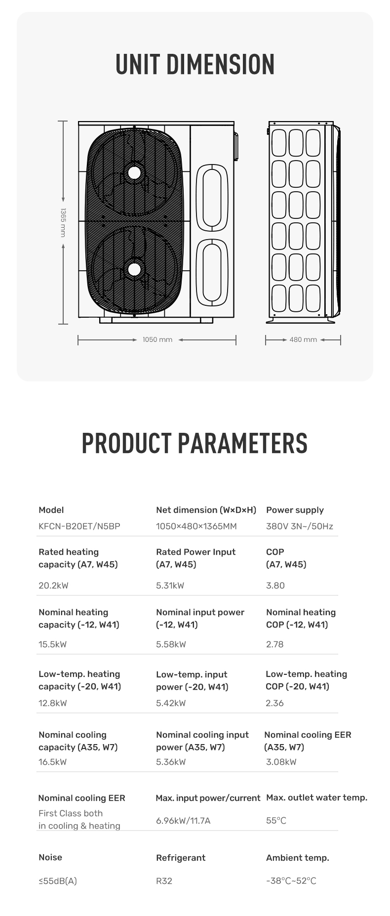 Multifunctional heat pump F1 20ET