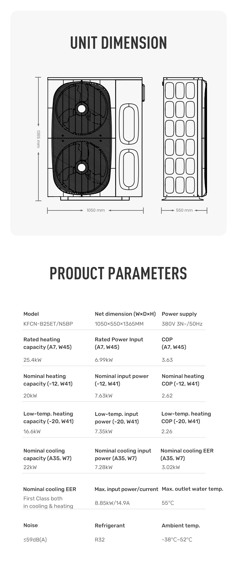 Multifunctional heat pump F1 25ET